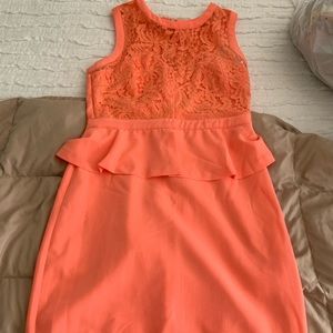 Coral peplum dress